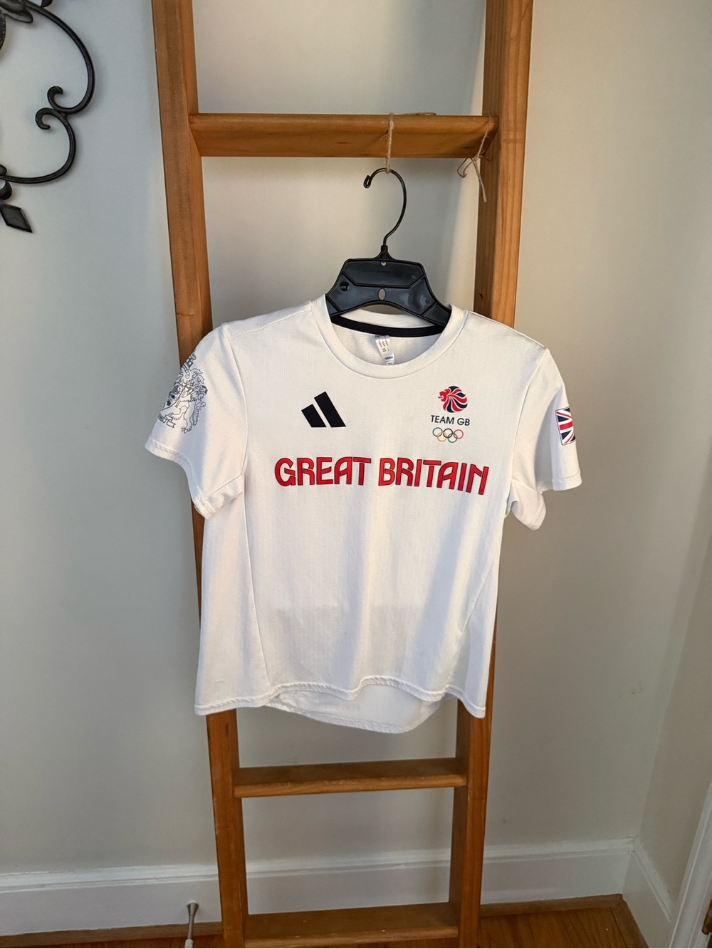 adidas White Great Britain Team GB Short Sleeve Tee